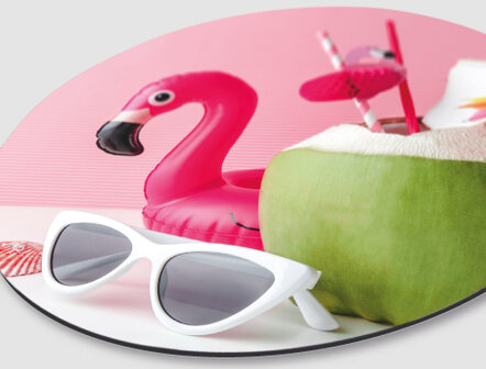 WANDDECO ROND - COCONUT FLAMINGO