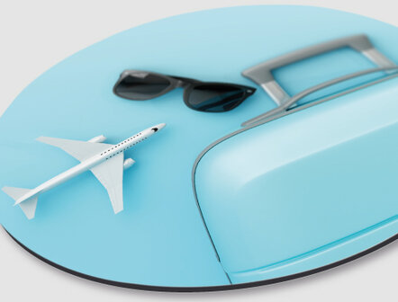 WANDDECO ROND - PASTEL TRAVEL ITEMS