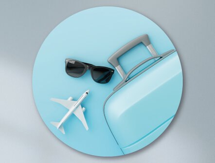 WANDDECO ROND - PASTEL TRAVEL ITEMS