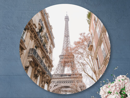 WANDDECO ROND - EIFFEL TOWER PASTEL