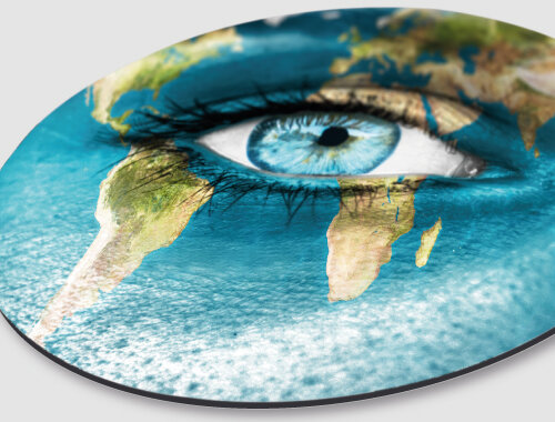 WANDDECO ROND - EYE ON GLOBE