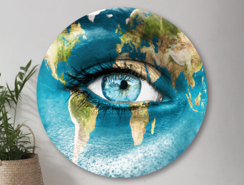 WANDDECO ROND - EYE ON GLOBE