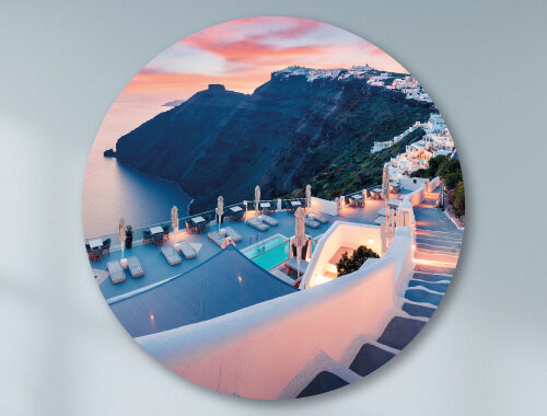 WANDDECO ROND - SANTORINI BEAUTY